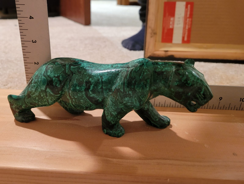 Malachite Tiger Statue - photo 2