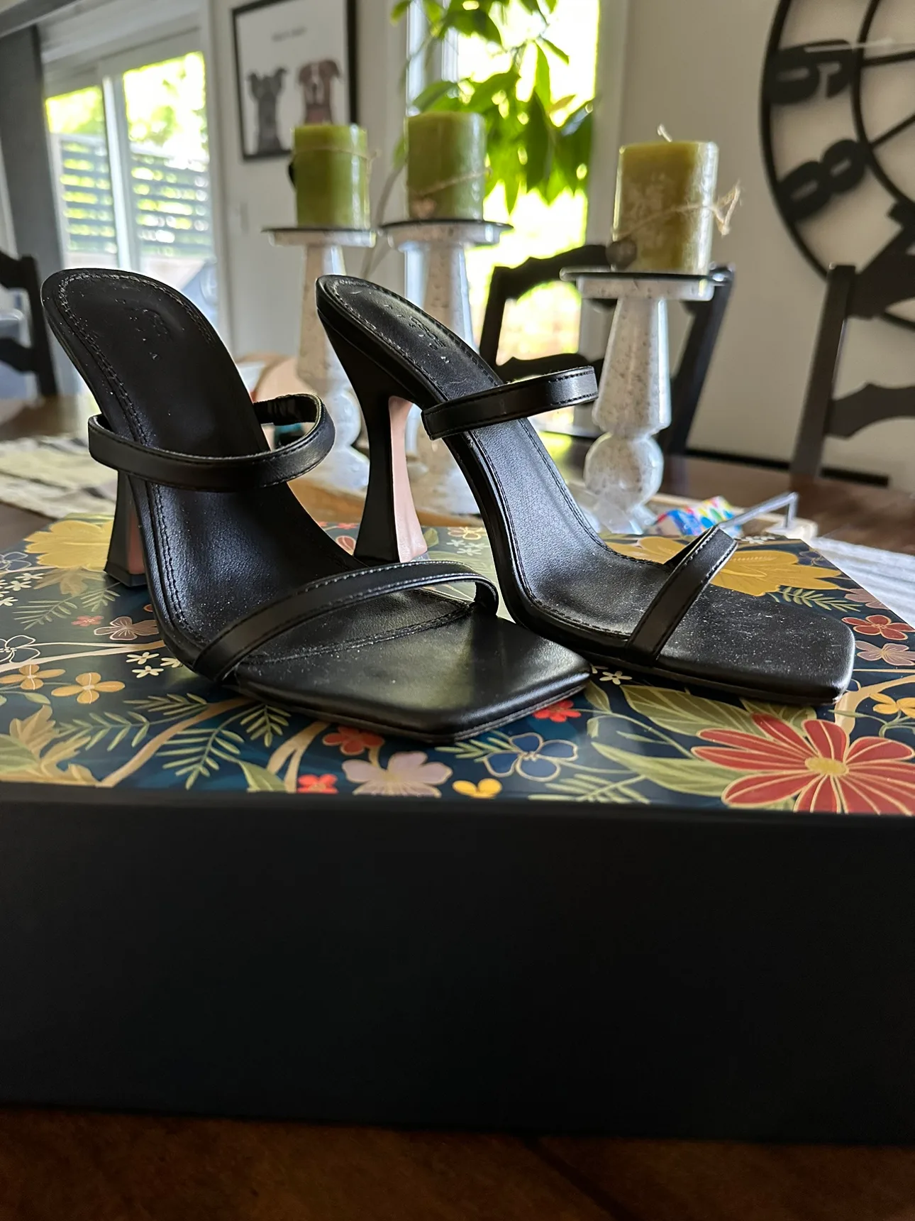 ASOS Design women’s size 8.5 black strappy heels thumbnail