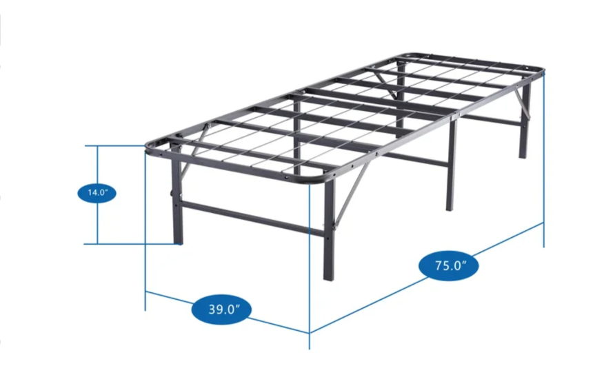 Twin Metal Bed Frame with mattress - photo 2