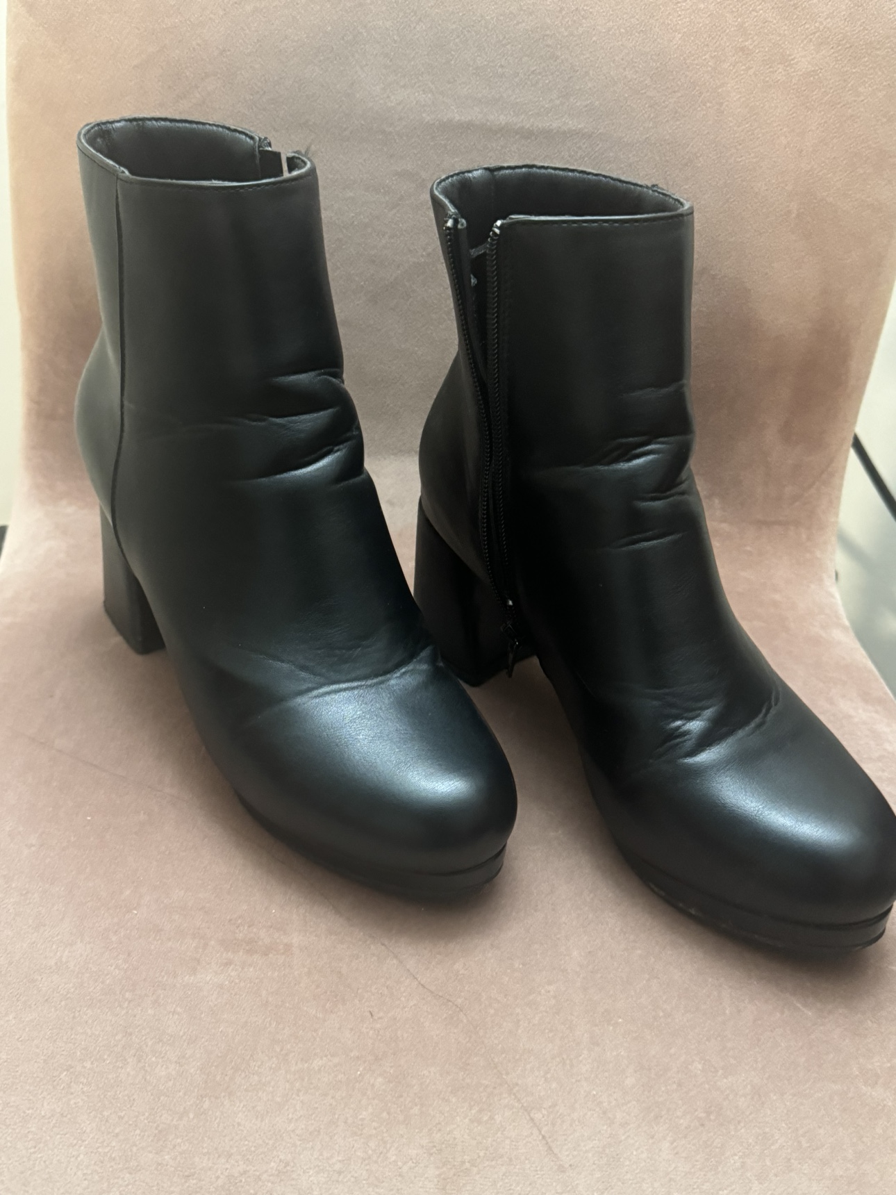 Black heeled ankle boots