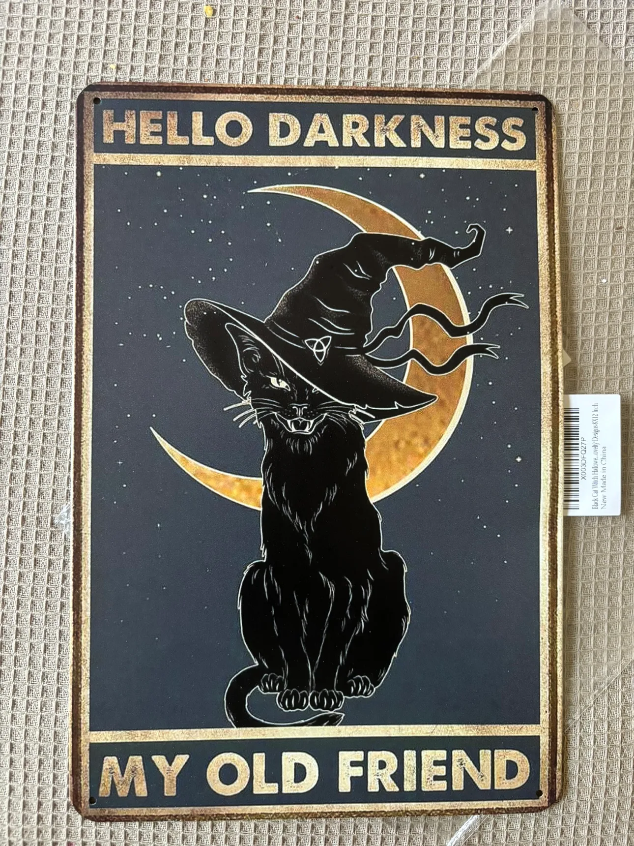 Black Cat Witch Metal Sign thumbnail