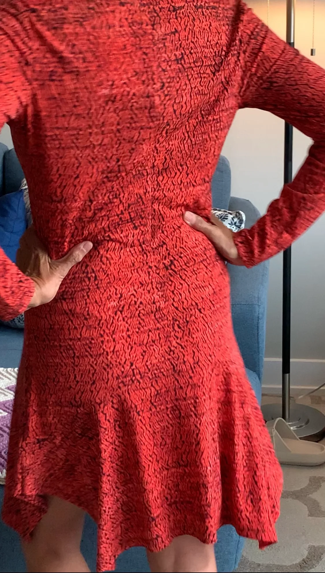 Michael Kors Red Asymmetrical Dress w/ Drop Waist image indicator(7)