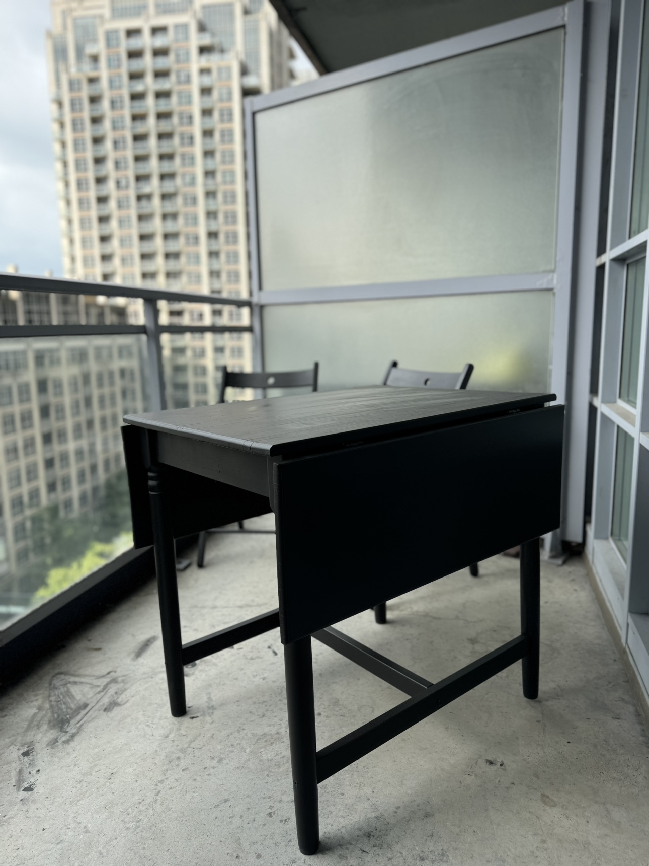 Black Drop Leaf Table with Chairs - photo 2