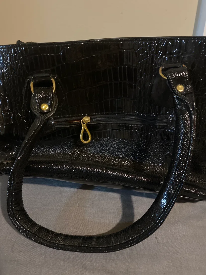 🧡Black Crocodile-Embossed Handbag🧡 image indicator(3)