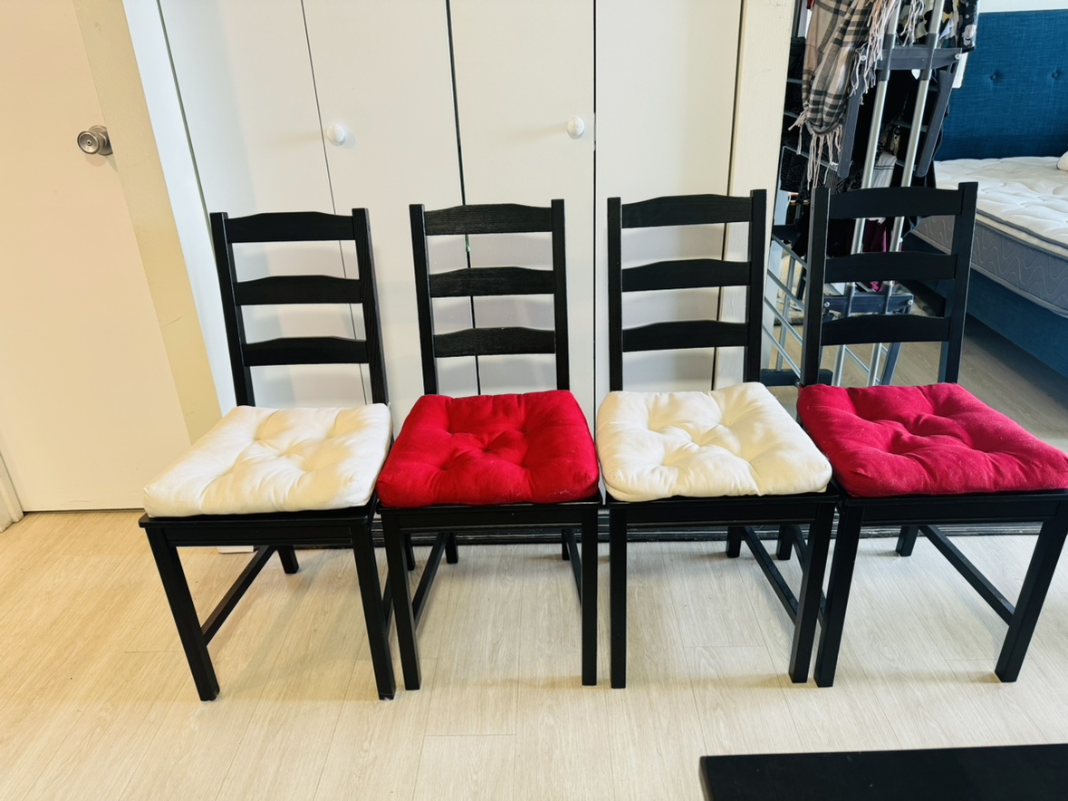Black Dining Table and Four Chairs - photo 3