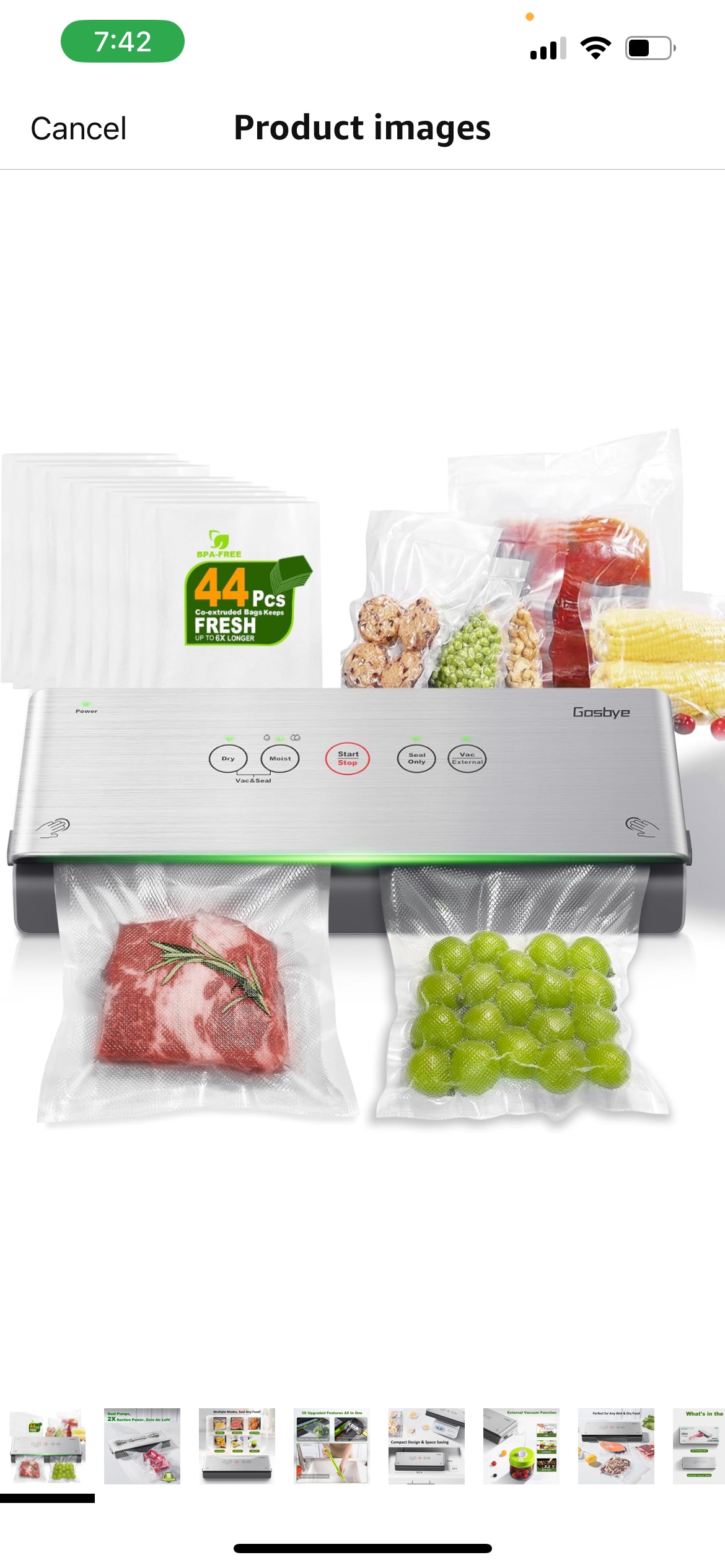 🥕Open box🥕 Gasbye 2-Pump Vacuum Sealer Machine