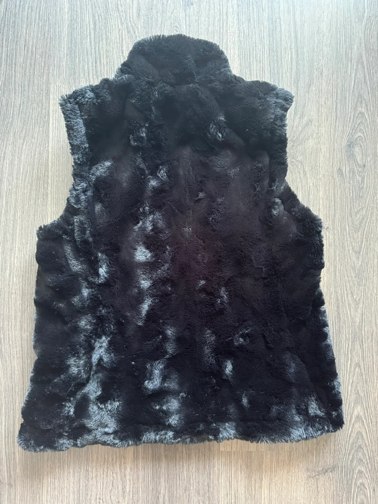 Black Reversible Fur/Nylon Vest image indicator(2)
