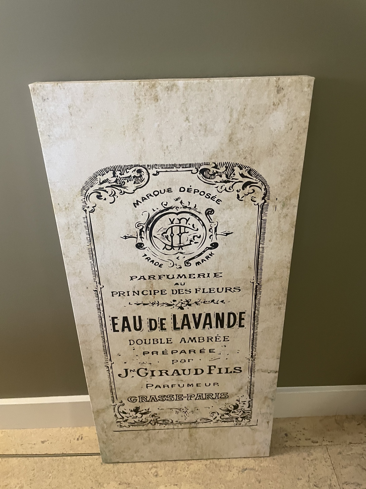 Vintage Eau De Lavande Canvas Wall Art