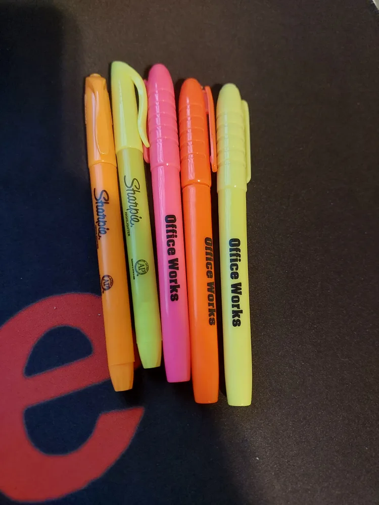 Office Works Highlighters - Pack of 5🌈 thumbnail