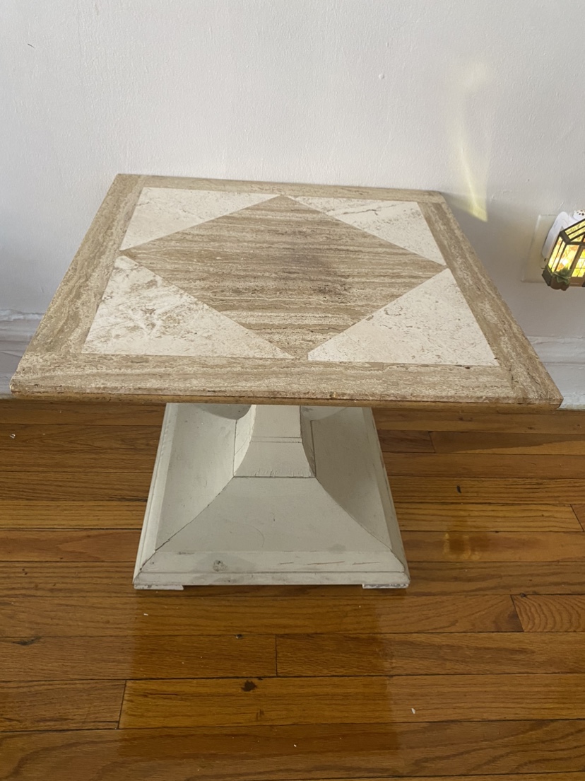 Stone Top End Table - photo 2
