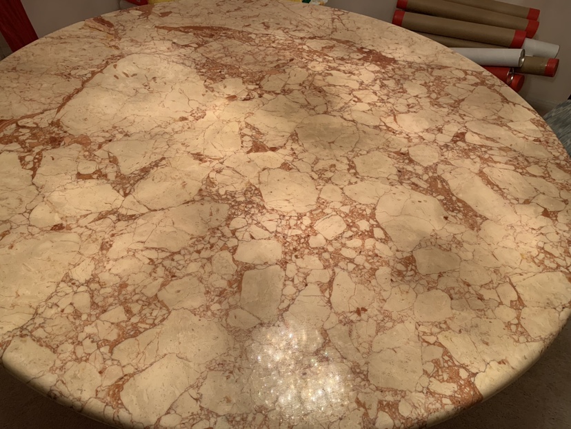 Pink marble table
