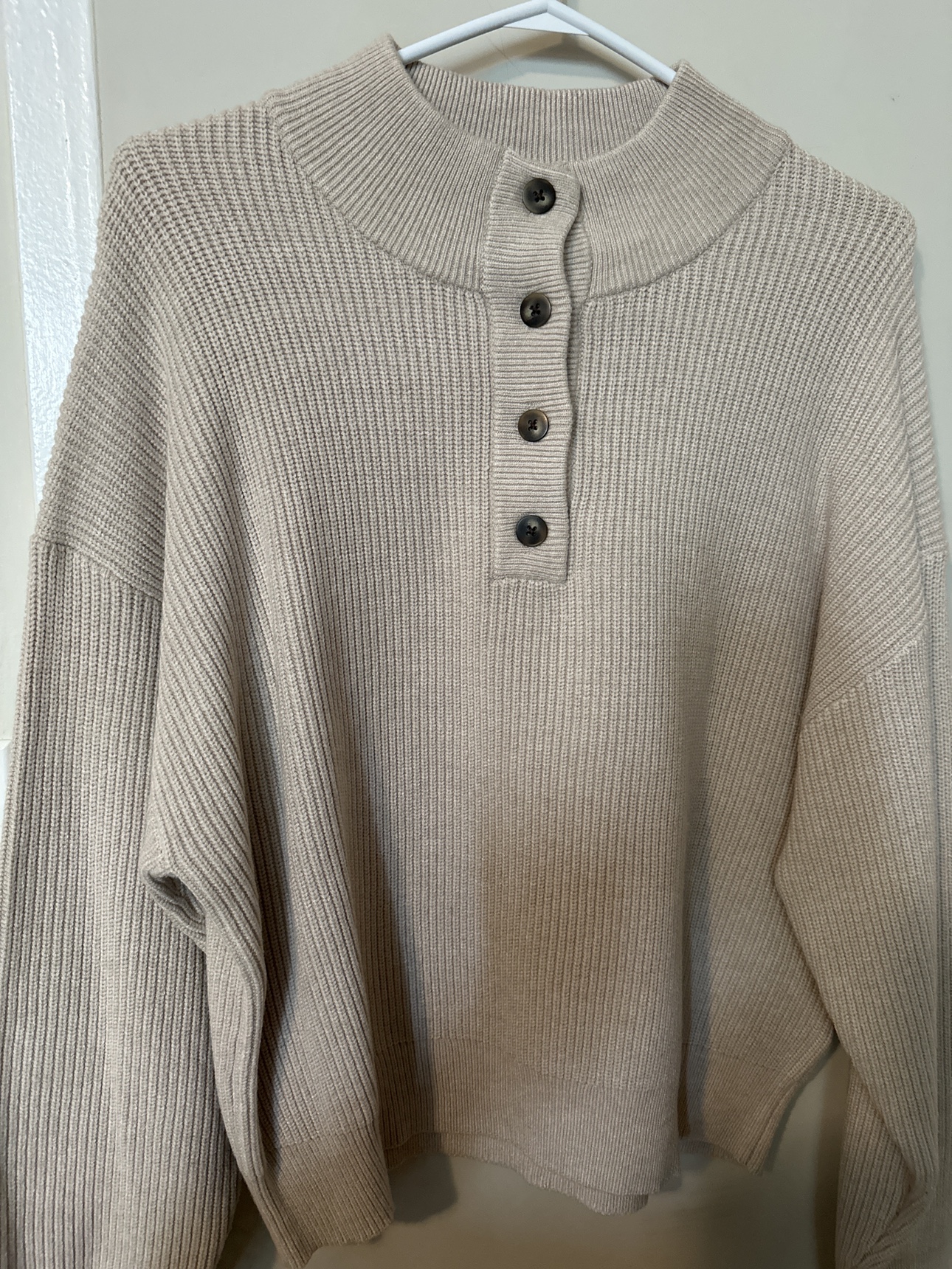 Beige Mock Neck Sweater - photo 3