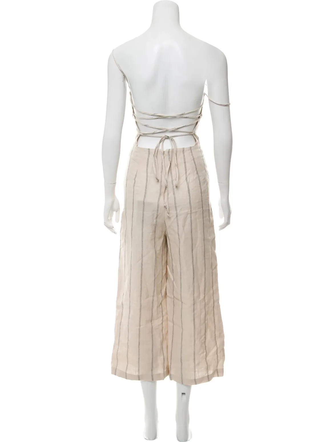 Reformation Jager open-back striped linen jumpsuit 4 image indicator(3)