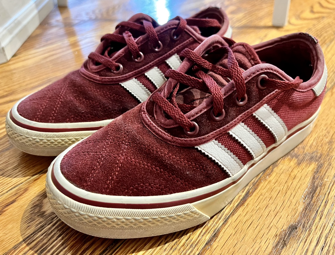 Adidas Burgundy Suede Sneakers