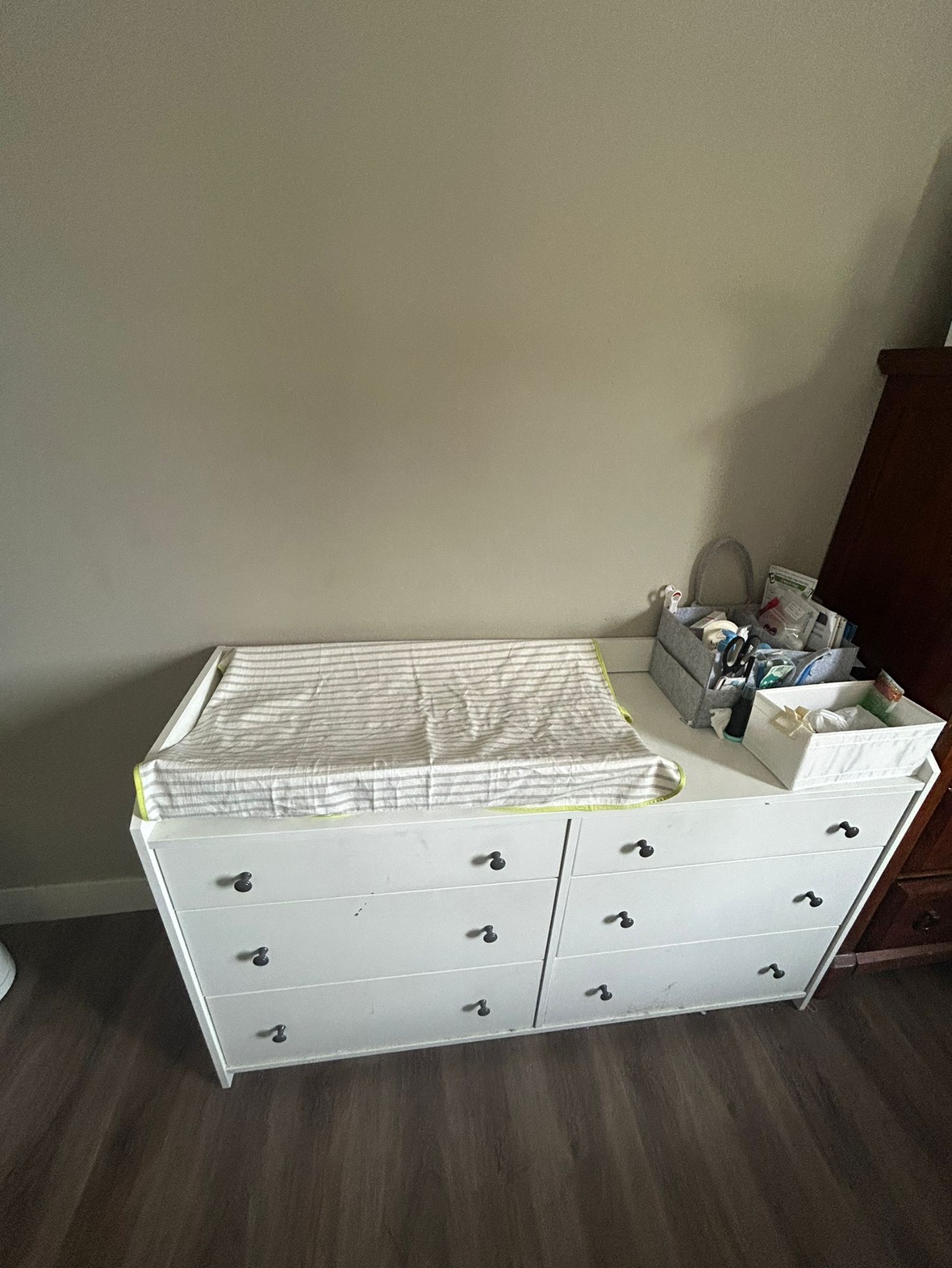 White Changing Table with Drawers