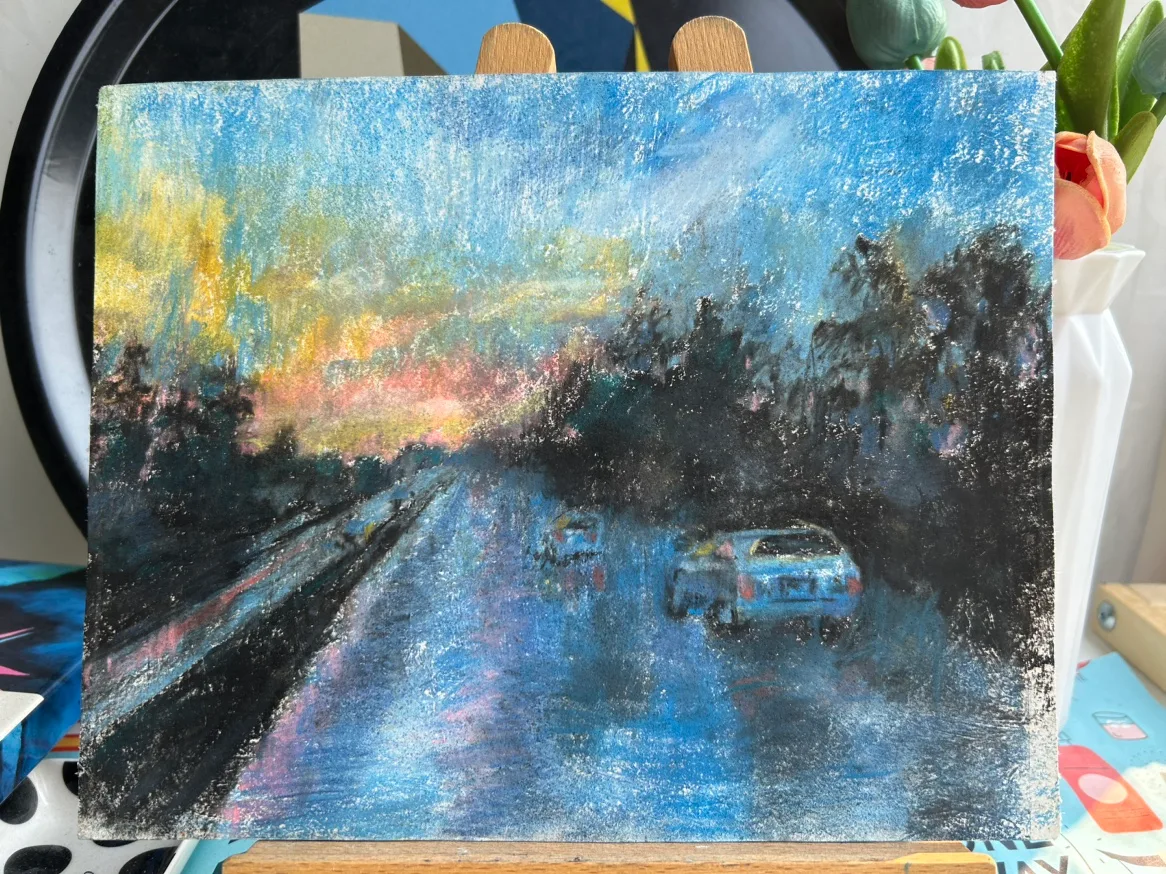 “Road trip” original pastel painting image indicator(5)