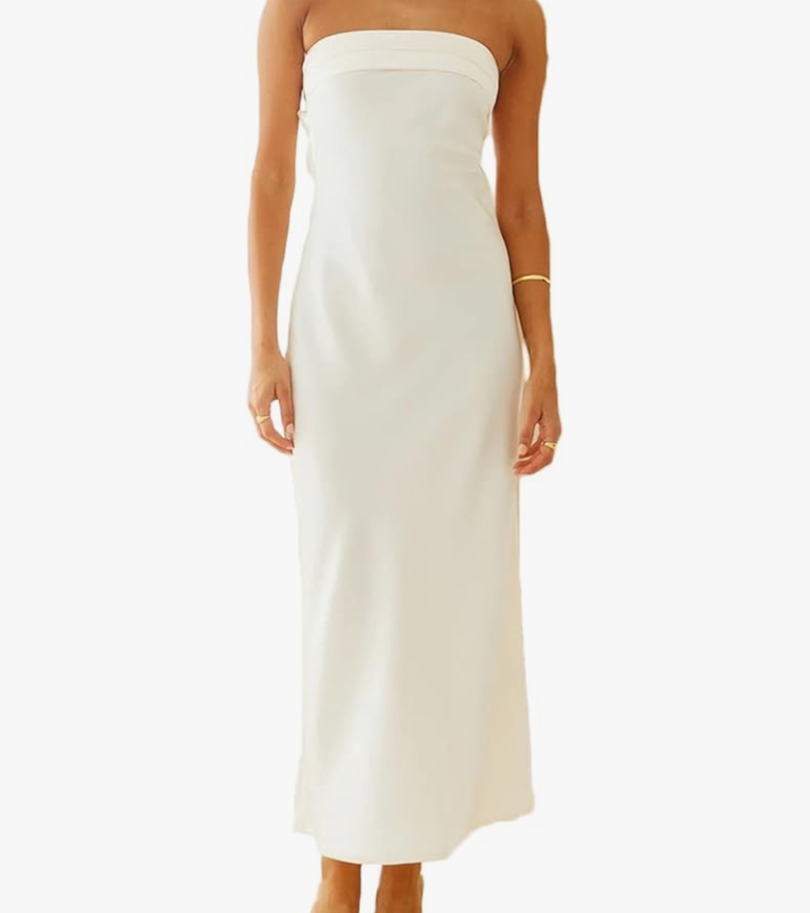 NWT Satin Silk Backless Tube Tops Maxi Dress