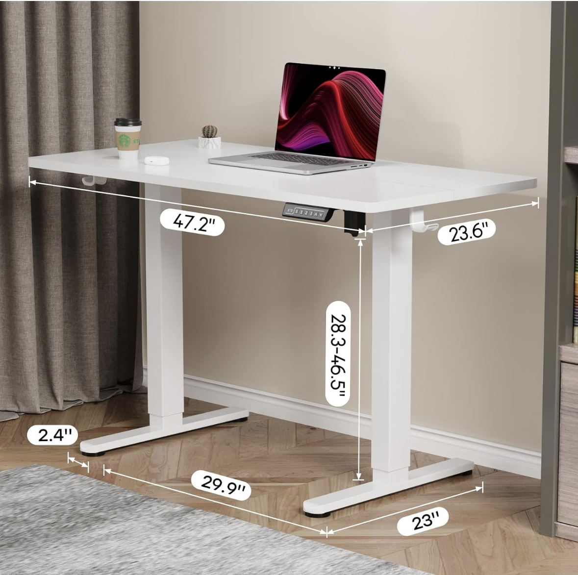 White Electric Standing Desk - photo 3