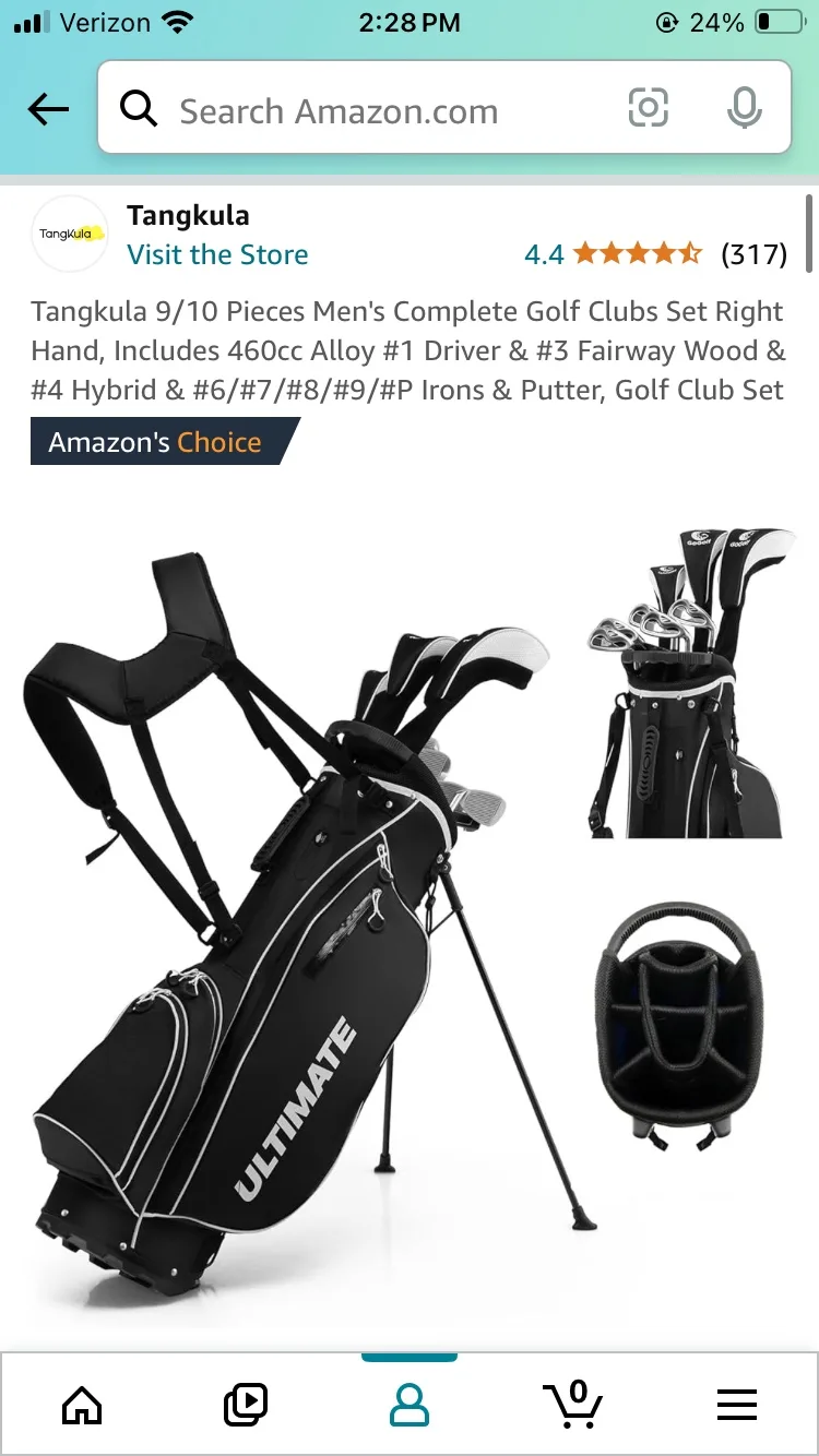 ‎10 Pieces-Black Golf Clubs + Bag / Set - Standing thumbnail