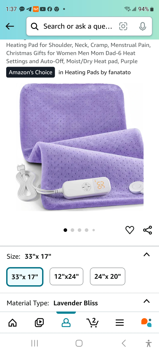 Brand new heating pad for back ,pain relief 33" x 17".