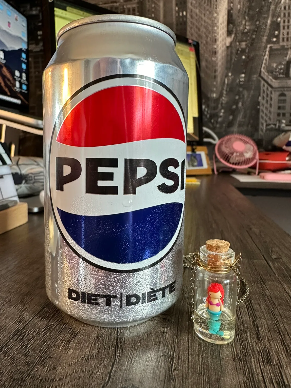 Mermaid In A Jar Handmade Necklace Artisan Clay Resin Cute image indicator(4)