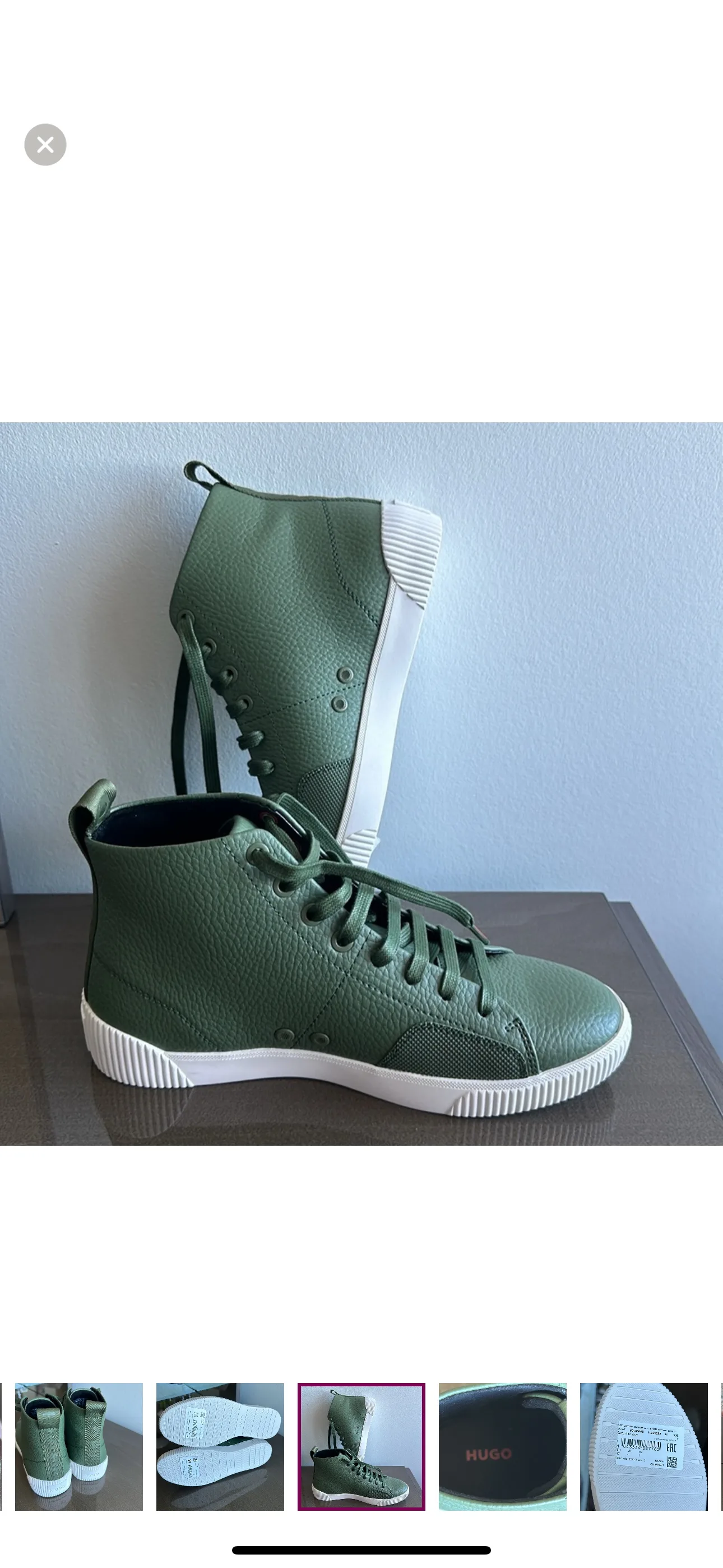 Hugo Boss Green Leather High Top Sneakers image indicator(5)