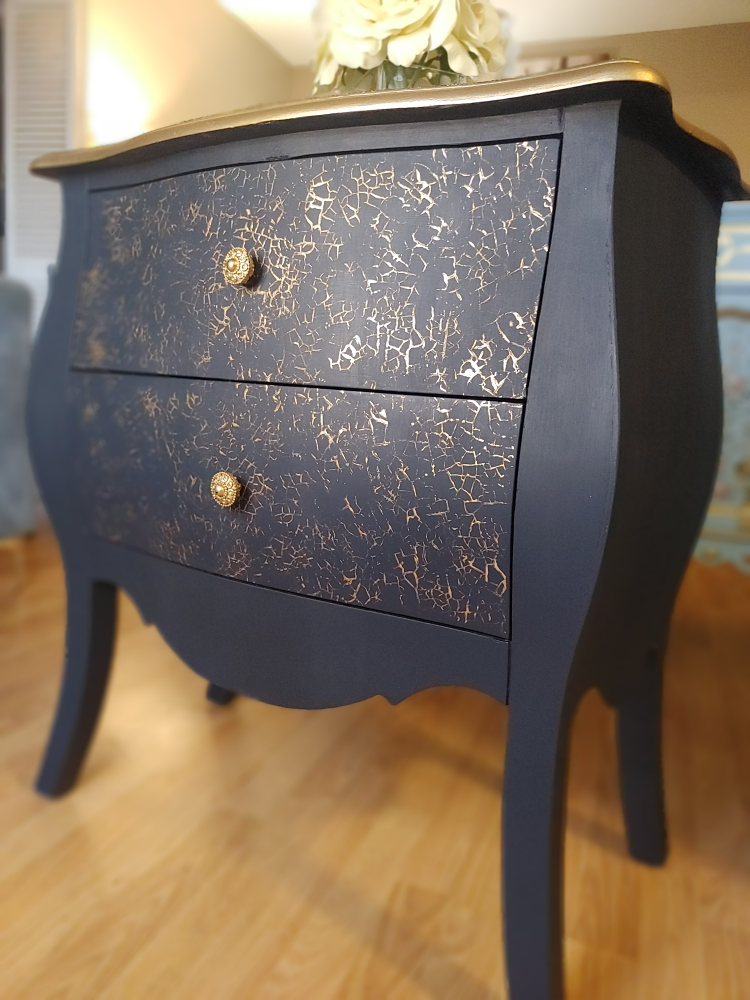 Navy blue and Gold Nightstand - photo 2