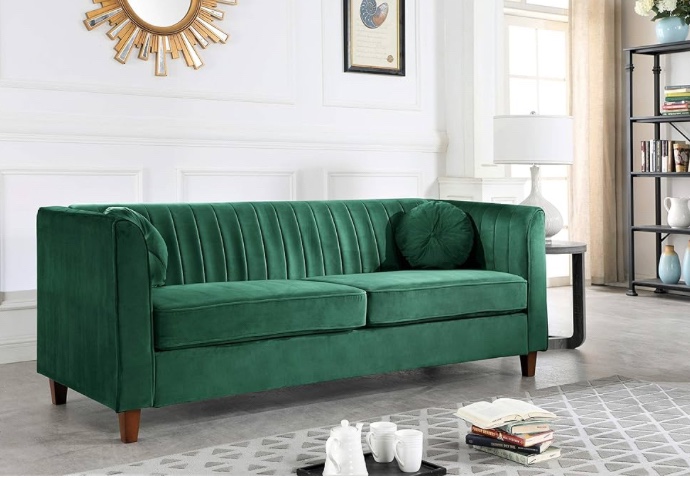 Green Velvet Sofa - photo 2