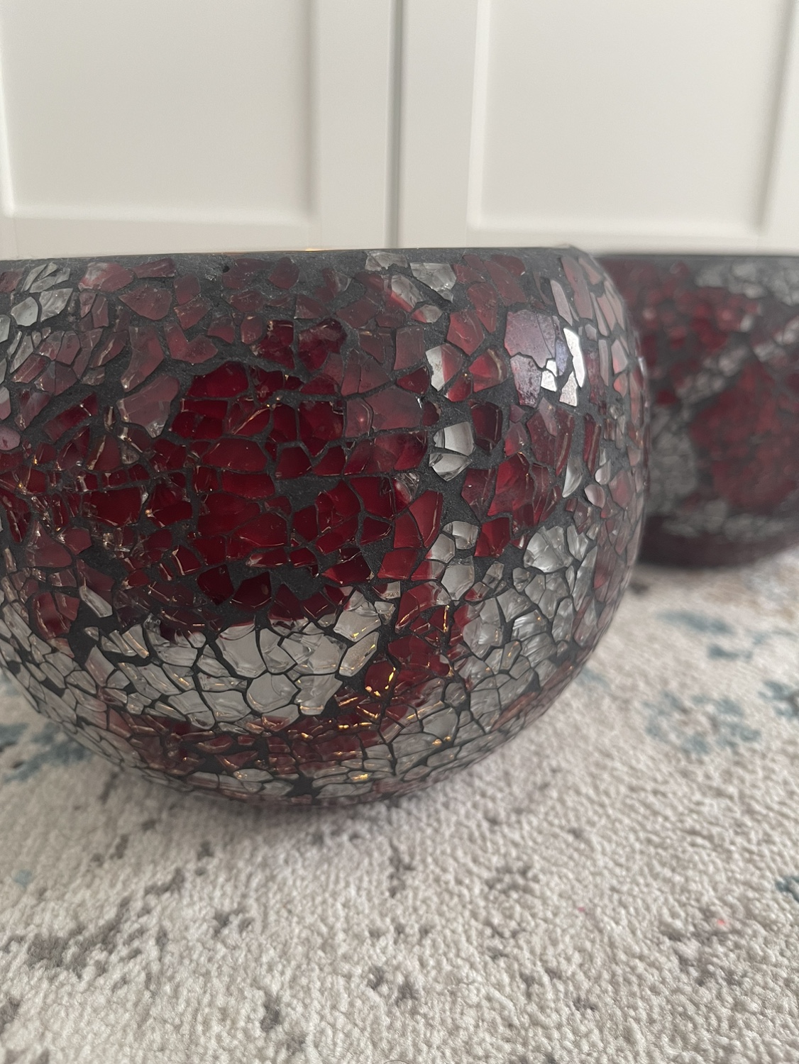Red and Grey Mosaic Candle Holder - photo 5
