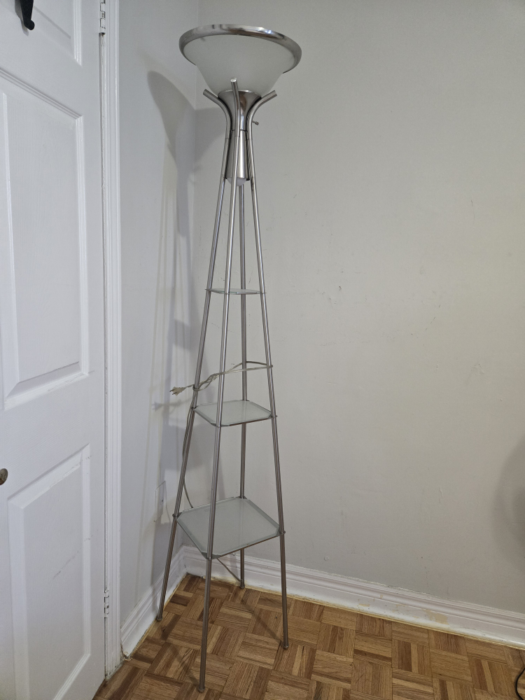 Floor lamp with shelves