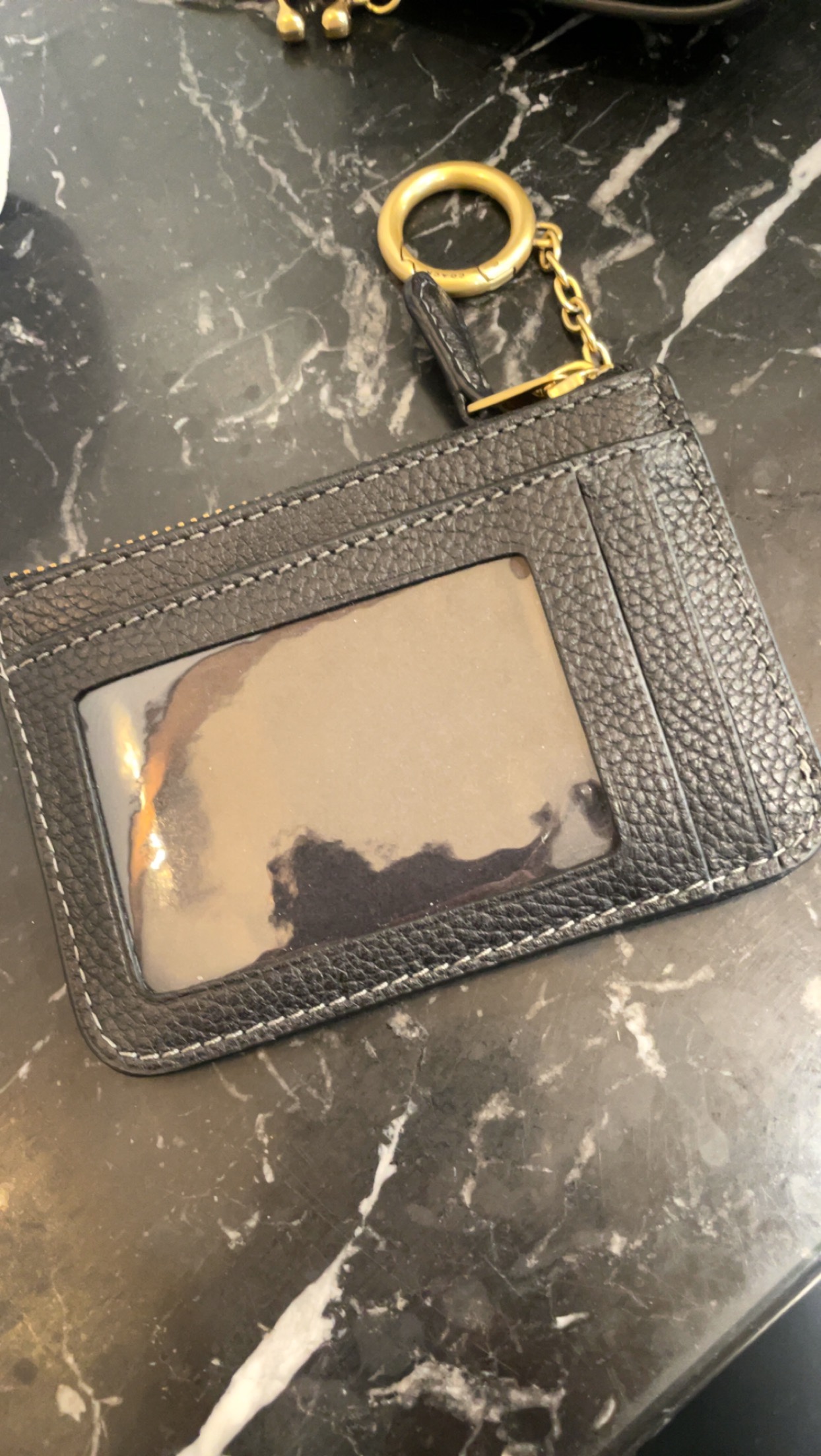 Coach Black Leather Keychain Wallet - photo 2