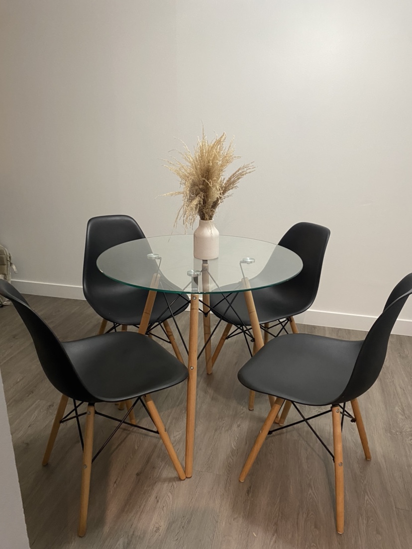 Glass Dining Table with 4 Chairs - photo 3