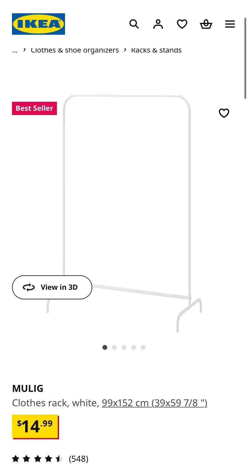 IKEA MULIG Clothes Rack image indicator(2)
