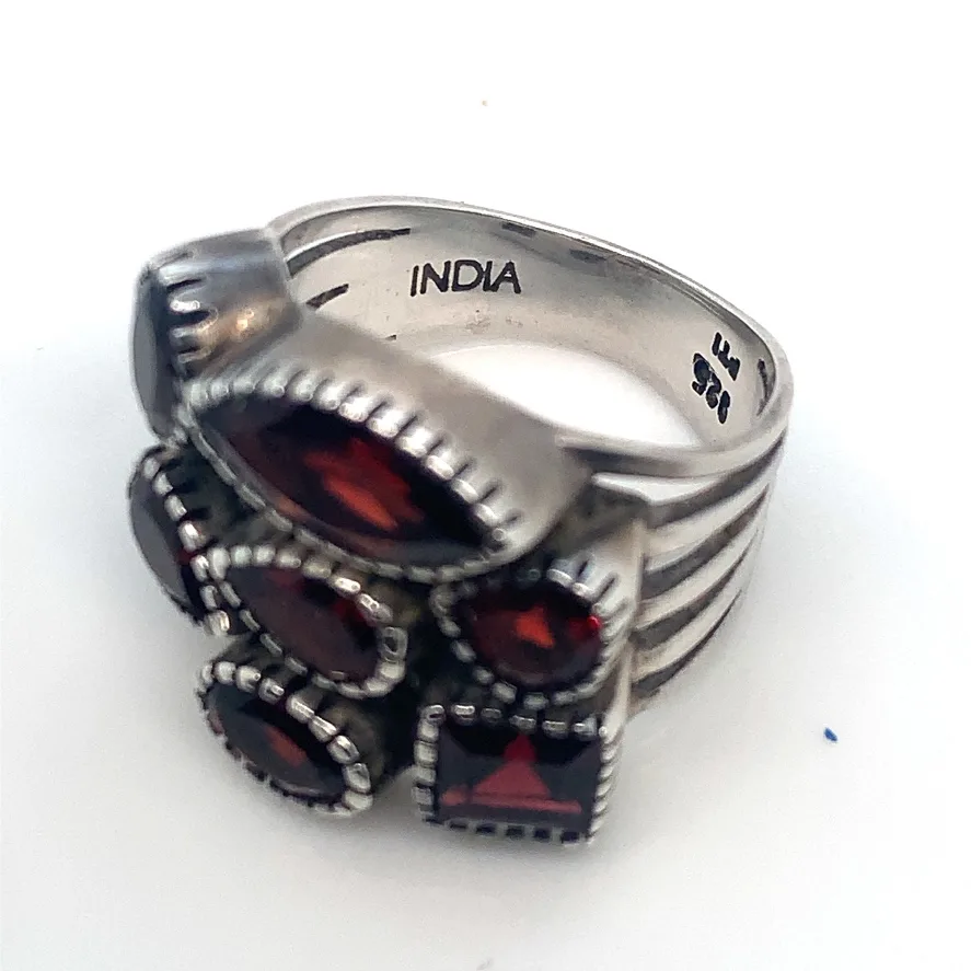 Multi Garnet Sterling Silver Cocktail Ring image indicator(3)