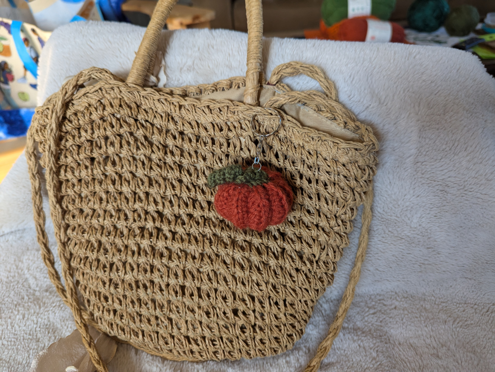Crochet Pumpkin Keychain
