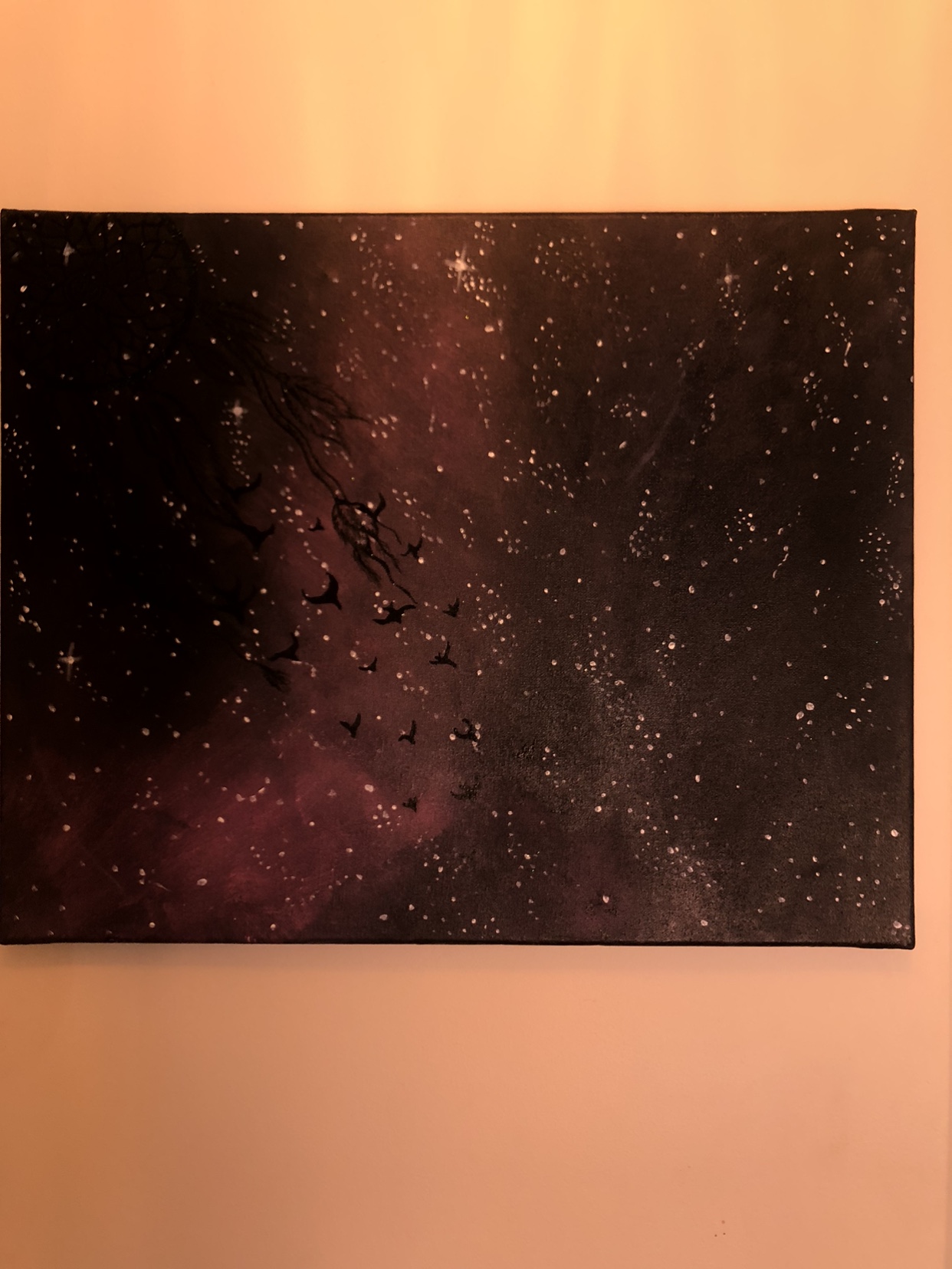 🧡 Original Hand Painted Galaxy Canvas - photo 2