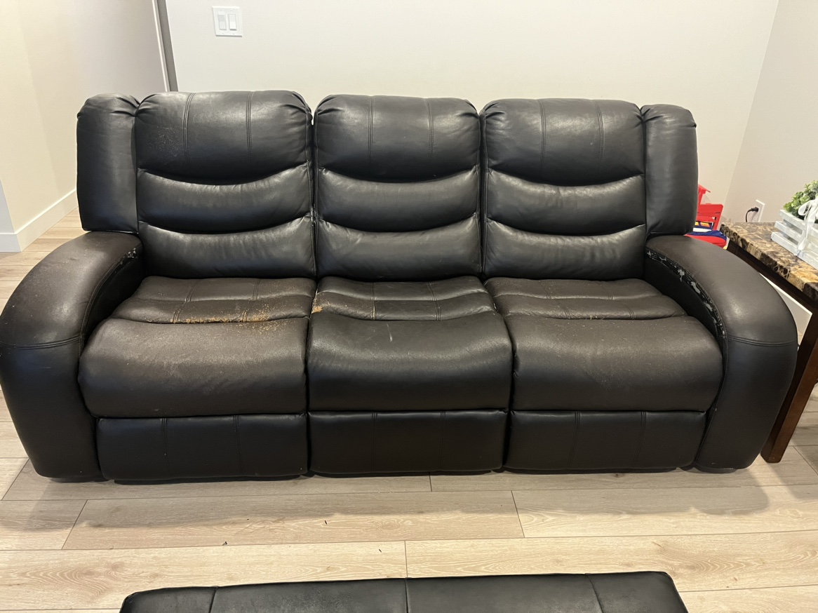 Black Recliner Couch Set - photo 4