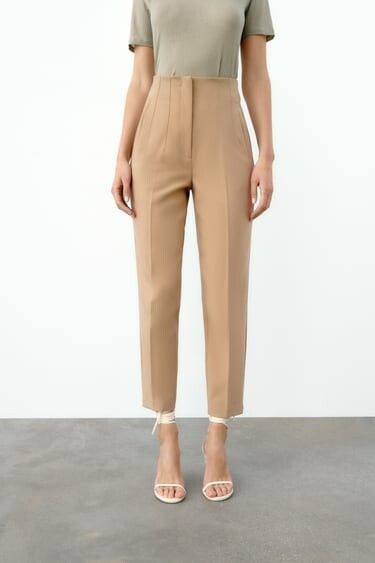 Zara High Waisted Straight Leg Trousers - photo 4
