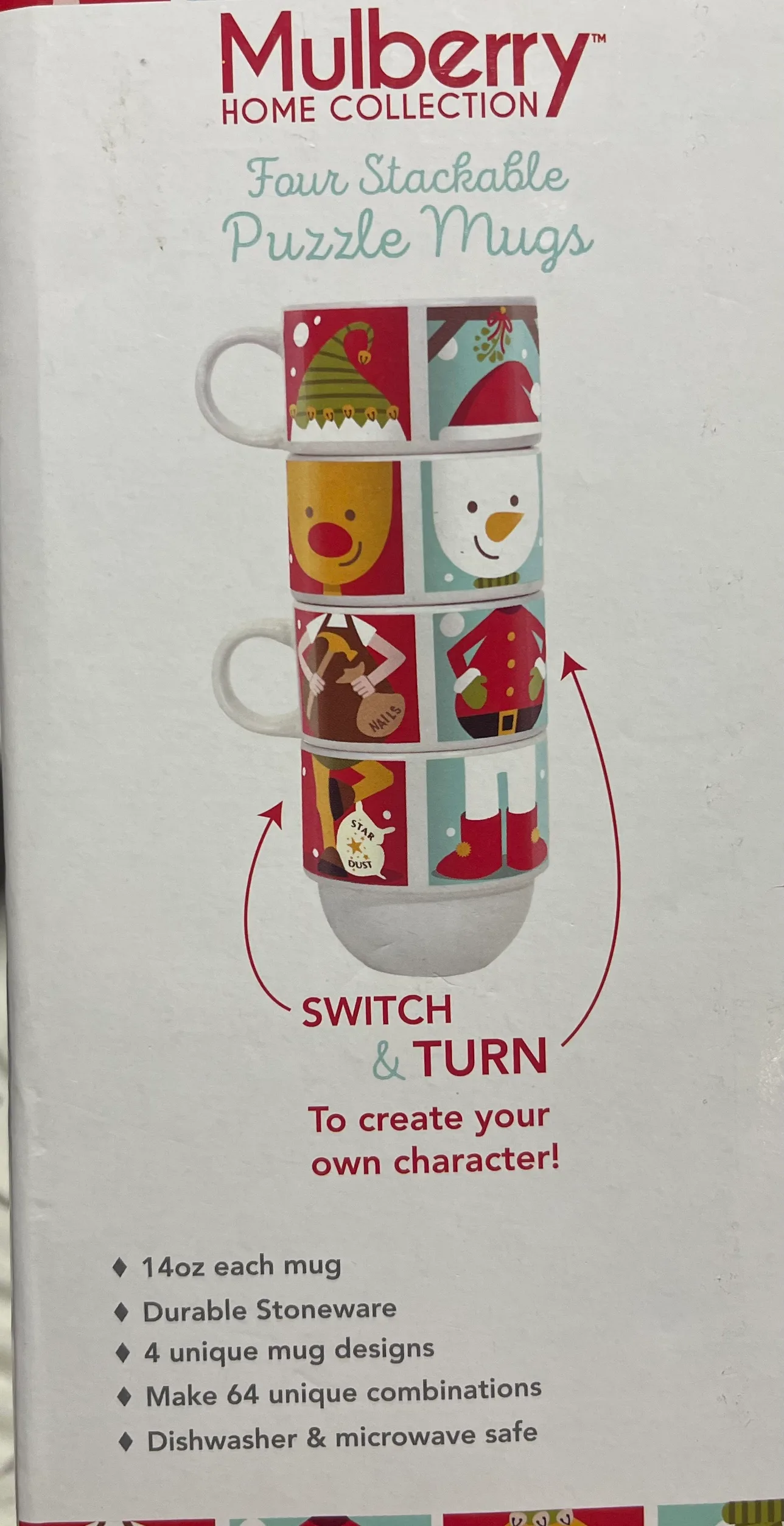 Mulberry Home Collection Touch of Cheer Stackable Puzzle Mugs image indicator(2)