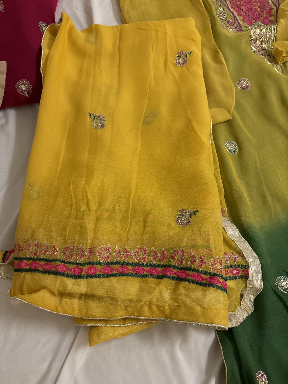 Green and Yellow,pink palazzo Kameez - photo 3