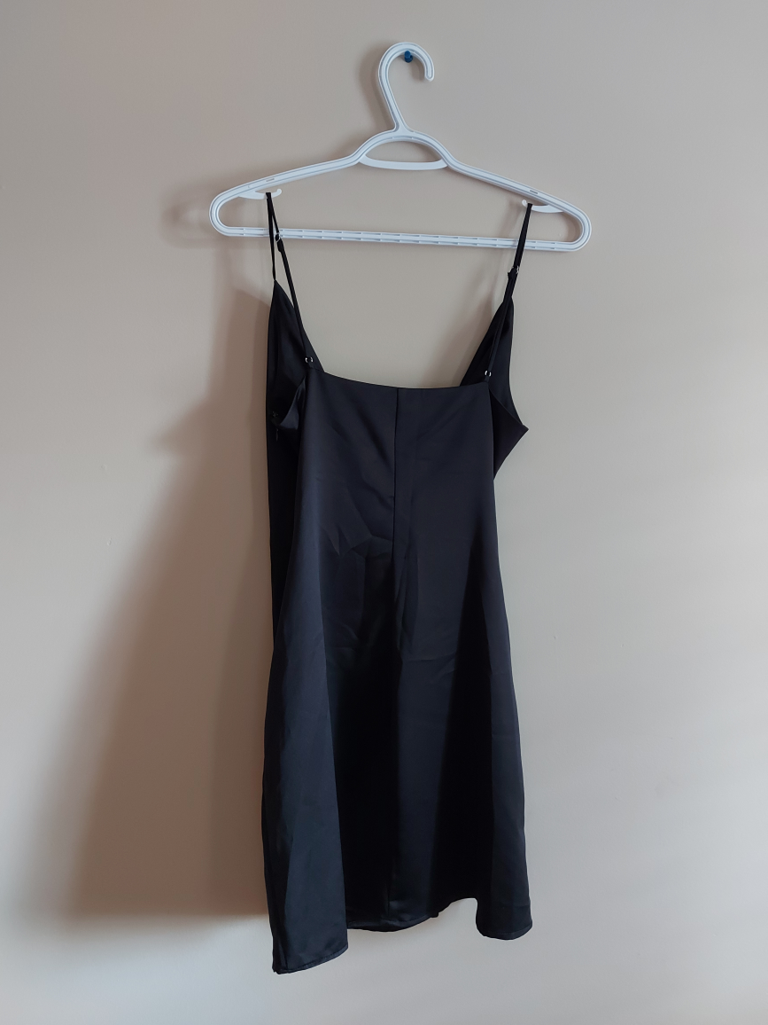 Dynamite Black Satin-feel mini Slip Dress- Women's S - photo 2