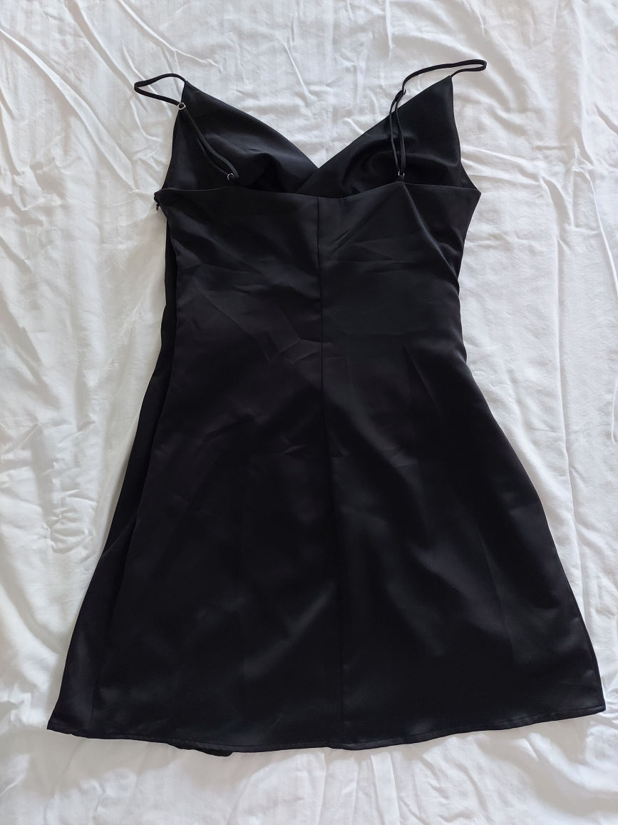 Dynamite Black Satin-feel mini Slip Dress- Women's S - photo 5