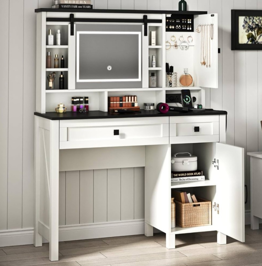 Vanity Makeup Desk with Mirror - photo 2