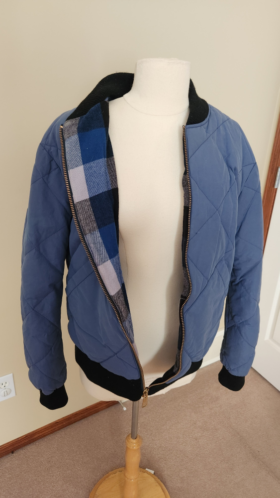 Eddie Bauer Blue Quilted Bomber Jacket - photo 2