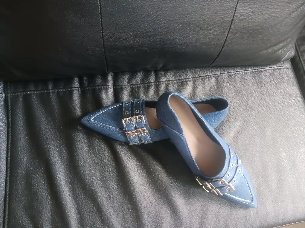 Blue Denim  Buckle Flats image indicator(2)