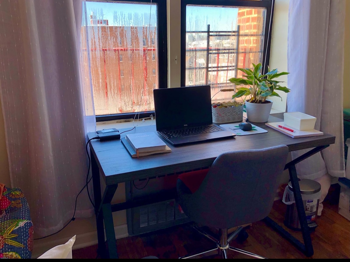 Black Desk with Metal Legs