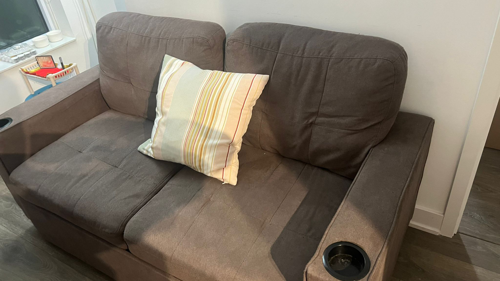 Brown Sofa Bed with Cup Holders - photo 2