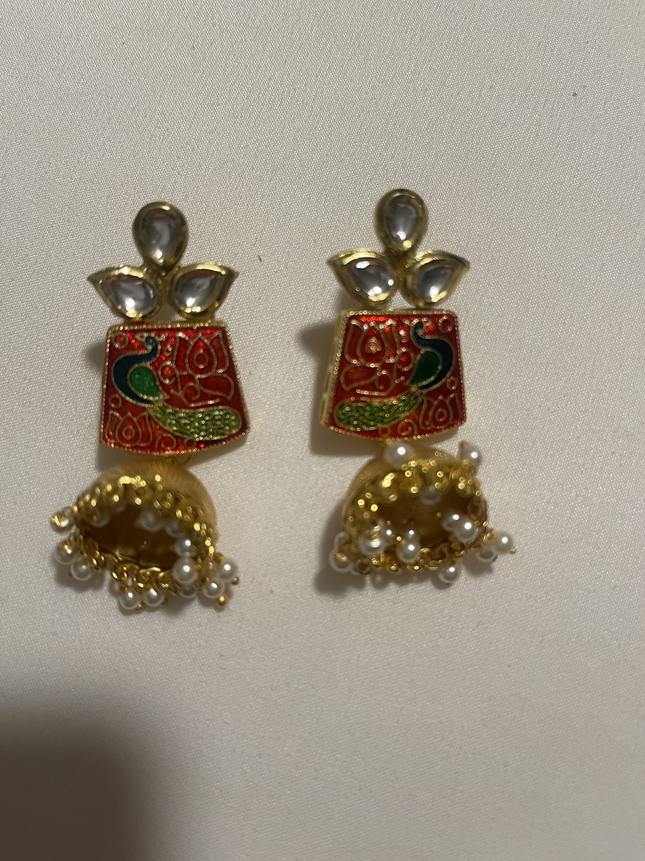 Peacock Jhumka Earrings - photo 2