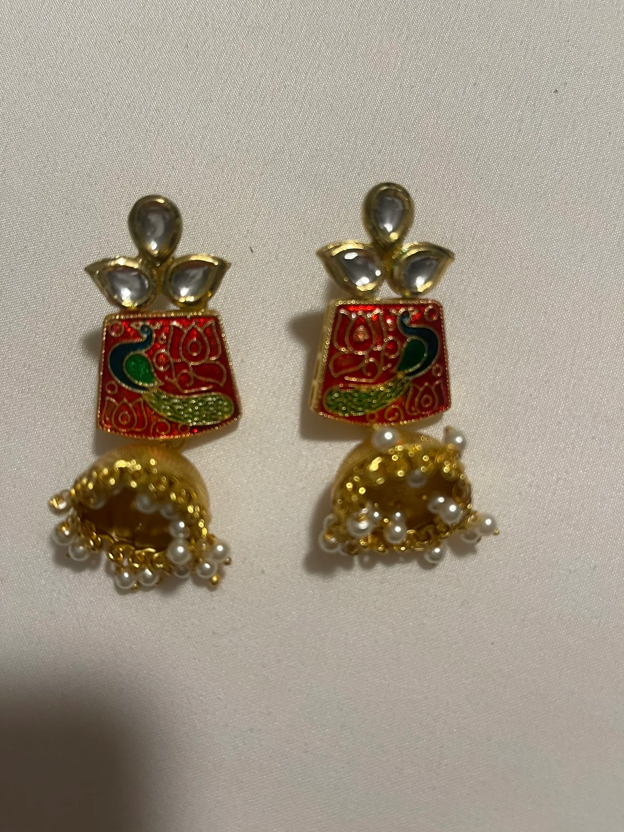 Peacock Jhumka Earrings image indicator(2)