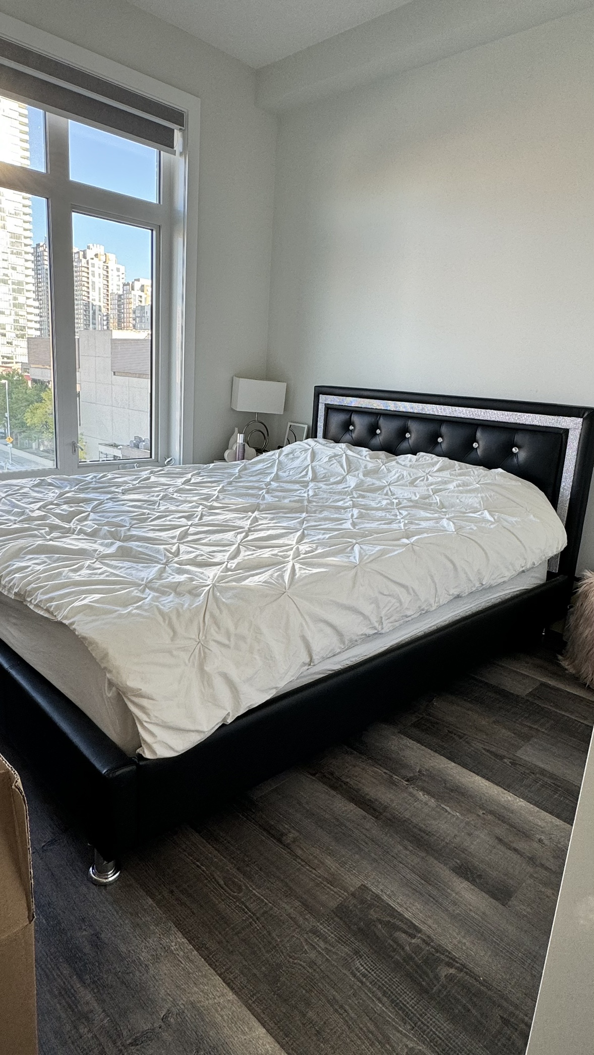 Black Queen Bed Frame with Rhinestones